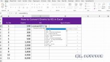 How to Convert Grams to KG in Excel
