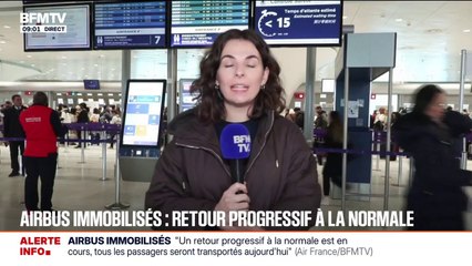 Airbus immobilisés: Air France annonce "un retour progressif à la normale en cours" et que "tous les passagers seront transportés" ce samedi