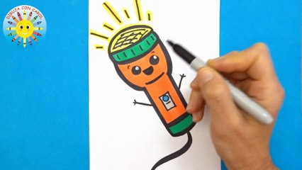 Dibuja una LINTERNA  súper fácil !!! Draw a FLASHLIGHT super easy !!!!