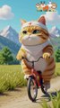Fat Cat Goes Viral After Riding Bicycle