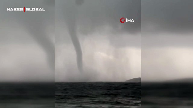 Marmaris açıklarında oluşan dev hortum kamerada