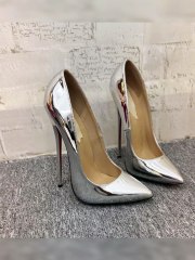 Womens 16cm High Heels Silver Pointed Toe Pumps