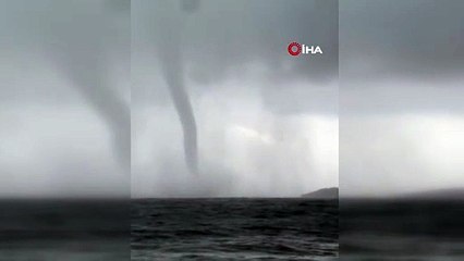 Marmaris açıklarında oluşan hortum kamerada