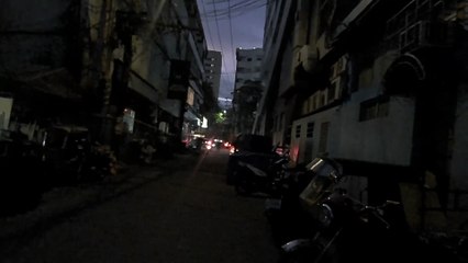 Nightfall on Guerrero Street in Ermita, Manila City in the Philippines