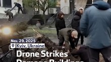 Drone Strikes Damage Buildings In Kyiv
