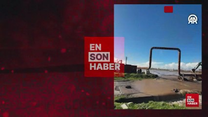 Çanakkale'de kuvvetli yağış nedeniyle debisi yükselen Tuzla Çayı taştı