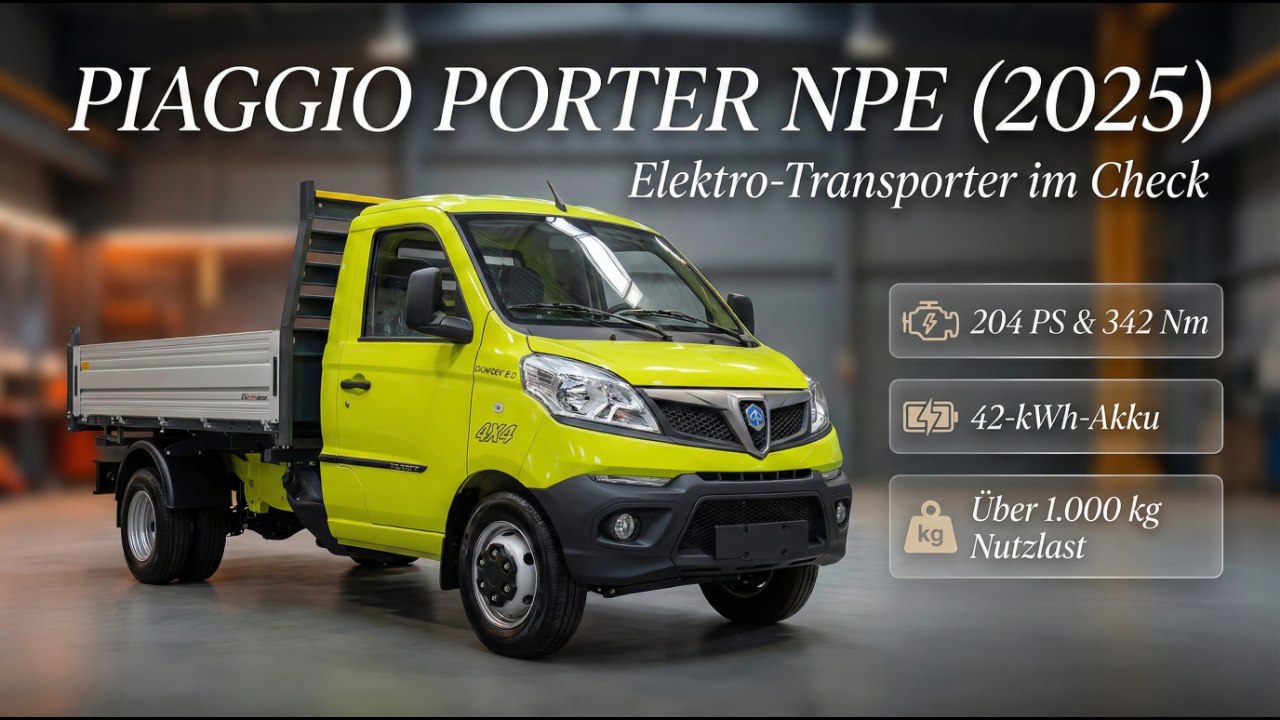2025 Piaggio Porter NPE: Kompakt, elektrisch, über 1.000 kg Nutzlast