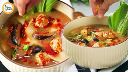 Chicken Garlic Wonton Soup Recipe By Food Fusion