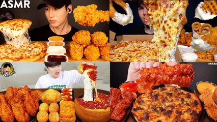 ASMR MUKBANG| KFC FRIED CHICKEN & CHEESE PIZZA | ASMR EATING SOUND