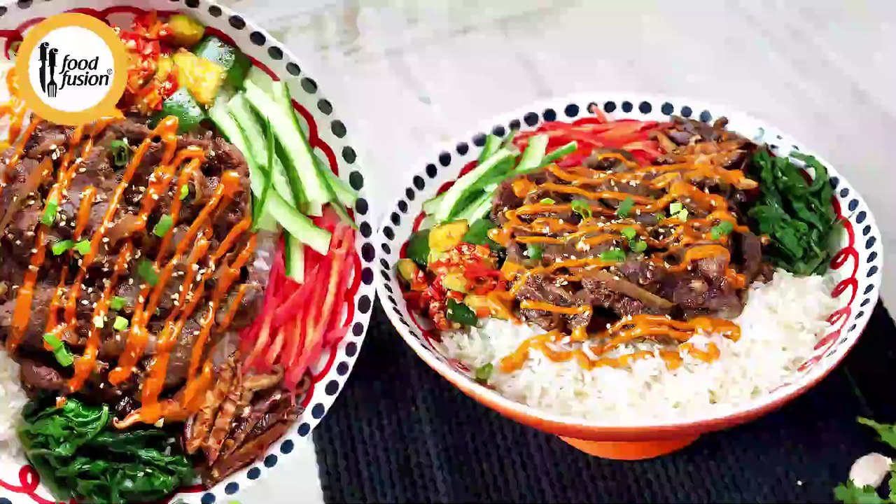 Korean Beef Bulgogi Rice Bowl Recipe by Food Fusion