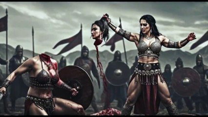 Woman warriors duel and kill each other.