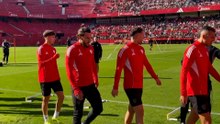 Entrenamiento a puertas abiertas antes del derbi