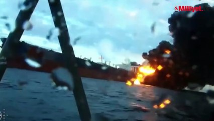 Karadeniz'deki geminin vurulma anı ortaya çıktı!