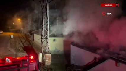 Çorum’da yangına teslim olan ev kullanılamaz hale geldi