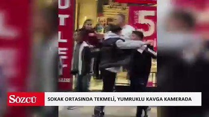 Sokak ortasında tekmeli, yumruklu kavga kamerada