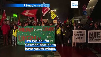 Mass protests in the central German town of Giessen against new AfD youth group