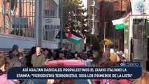 Así asaltan radicales propalestinos el diario italiano La Stampa: “Periodistas terroristas. Sois los primeros de la lista