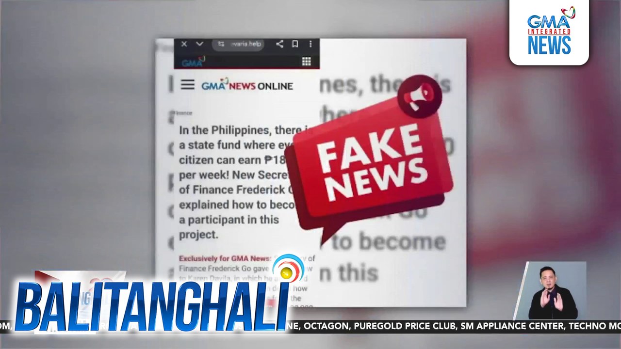 Article tungkol sa investments na pinalalabas na gawa ng GMA News Online, peke; huwag i-click ang links | Balitanghali