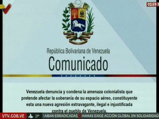 Venezuela condena amenaza colonialista sobre su espacio aéreo por parte de los Estados Unidos