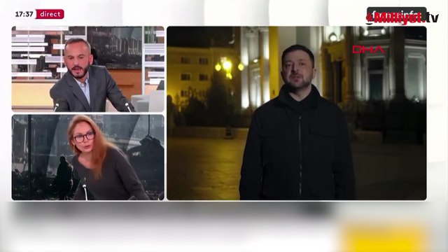 Zelenskiy ile canlı yayına bağlanan Fransız TV kanalında bomba alarmı şoku! Binayı boşalttılar