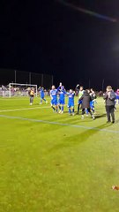 La joie des joueurs du Bayeux FC et leurs supporters