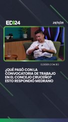 El presidente del Concejo cruceño, Juan Carlos Medrano, rechazó las críticas por su convocatoria para trabajar en la institución pública