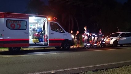 Homem em surto é socorrido na BR-277 em Cascavel