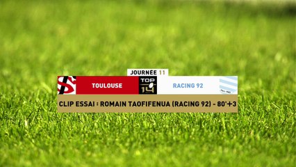 TOP 14 - Essai de Romain TAOFIFENUA 2 (R92) - Stade Toulousain - Racing 92