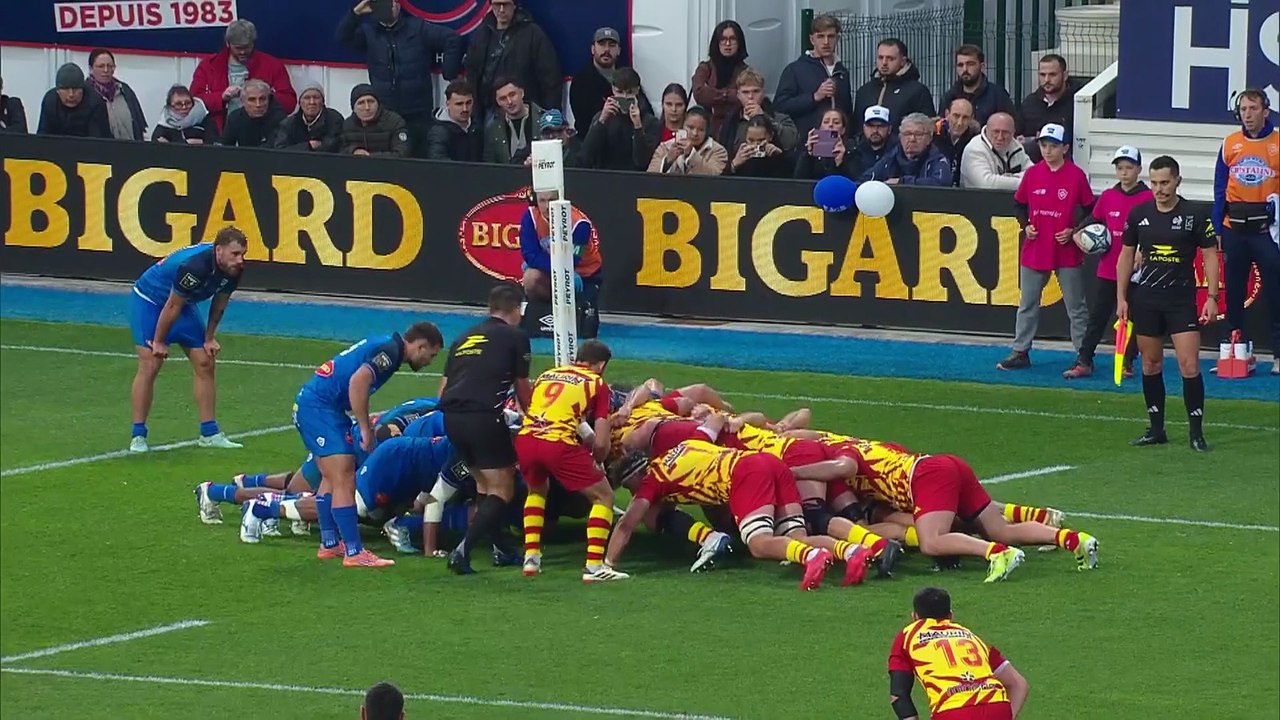 TOP 14 - Essai de Lucas DUBOIS (USAP) - Castres Olympique - USA Perpignan