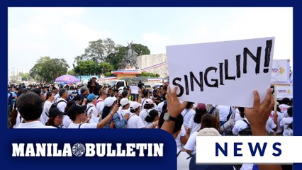 Civil groups join 'Trillion Peso March' rally held at EDSA People Power Monument in Quezon City