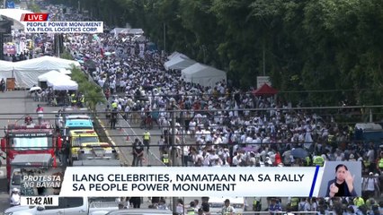Ilang celebrities, namataan na sa rally sa People Power Monument | GMA Integrated News
