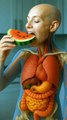 Science in action. What happens while eating water melon in the human body