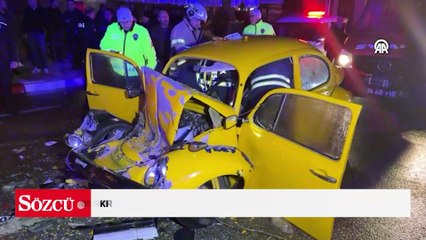 Uşak’ta Kıraç’ın orkestra ekibini taşıyan otobüse otomobil çarptı