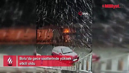Bolu’nun yüksek kesimlerine kar yağdı