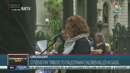Uruguay: Citizens pay tribute to Palestinian children killed in Gaza