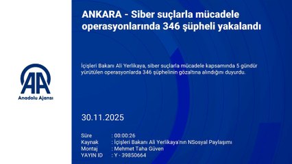 Siber suçlarla mücadele operasyonları: 346 şüpheli yakalandı