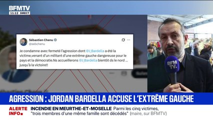 Jordan Bardella visé par un œuf: "Ce qu'il a vécu en dit long sur notre société", estime Sébastien Chenu (RN)