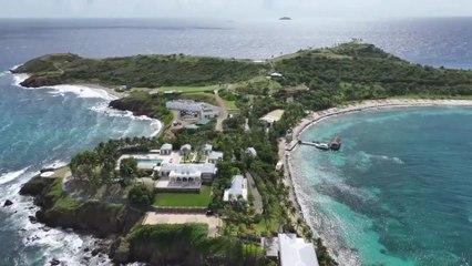 Drone shots of Little Saint James, the private island formerly owned by Jeffrey Epstein