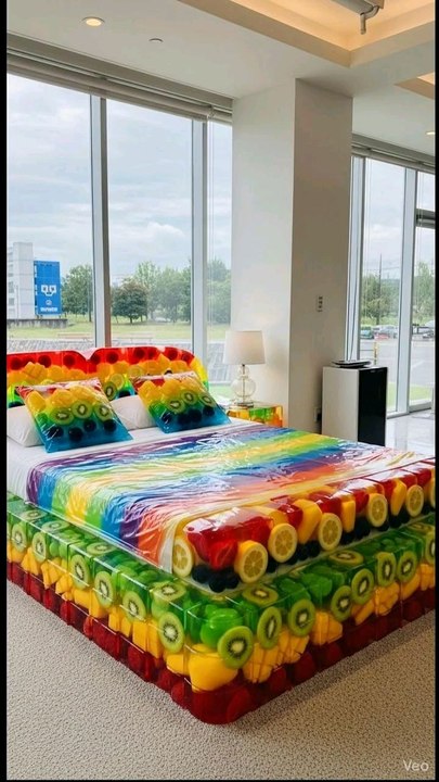 Would you want to sleep in this 🛏️ bed? jelly fruit bed ASMR