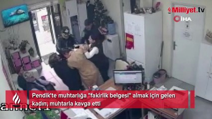 Pendik'te muhtarlığa "fakirlik belgesi" almak için gelen kadın, muhtarla kavga etti