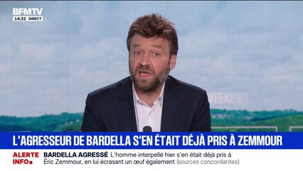 Jordan Bardella visé par un œuf: le septuagénaire interpellé avait déjà écrasé un œuf sur Éric Zemmour en 2022, son avocate assure "qu'il n'est pas du tout affilié à l'extrême gauche"