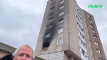 Un tour de neuf étages en feu à Arlon