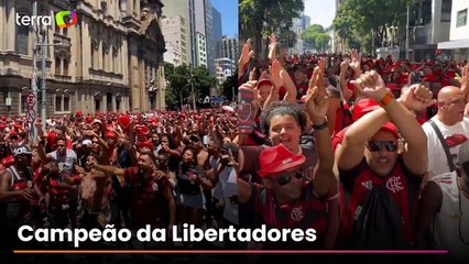 Avião do Flamengo chega ao Rio e torcida toma conta das ruas da cidade; veja