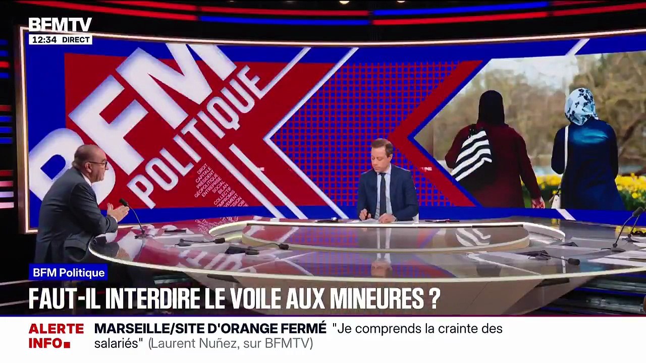 Le ministre de l'Intérieur Laurent Nuñez affirme ne pas être favorable à l'interdiction du port du voile aux mineures dans l'espace public : "Il faut faire attention aux mesures qui seraient trop stigmatisantes"
