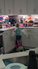 Sibling Teamwork for Snacks! 🤣 Kids Master the Human Ladder to Reach Treats