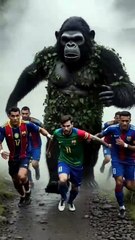 Ronaldo Messi Neymar Mbappé vs Giant King Kongs