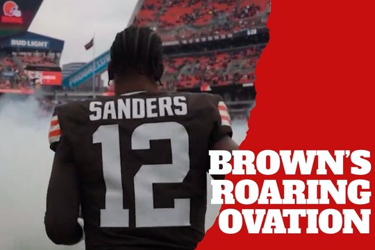 Shedeur Sanders gets a roaring ovation from Browns fans in his first Cleveland home game