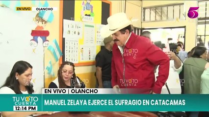 Pareja presidencial ejerce el sufragio en Catacamas