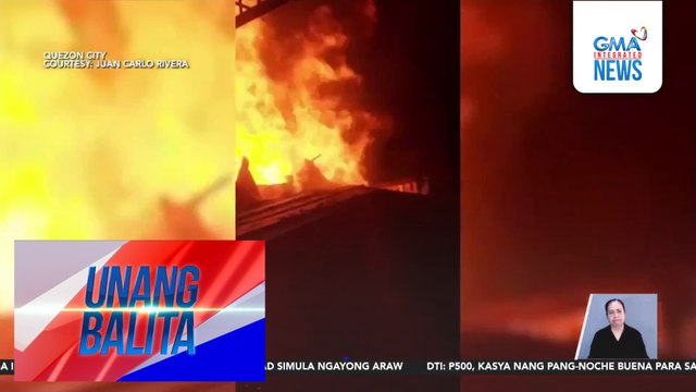 Residente, nagtamo ng mga paso sa katawan sa sunog sa Brgy. Commonwealth; 3 bahay, natupok | Unang Balita