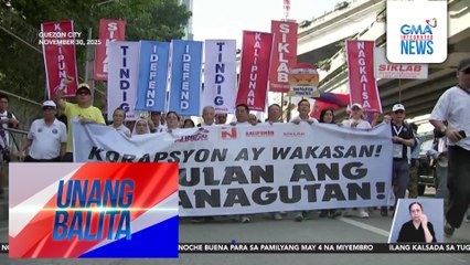Mga grupo mula sa iba't ibang sektor, nakiisa sa Trillion Peso March sa EDSA People Power Monument | Unang Balita